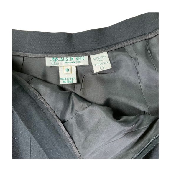Austin Reed Vintage Pleated Black Wool Midi Skirt Size 10 29" - Picture 7 of 9